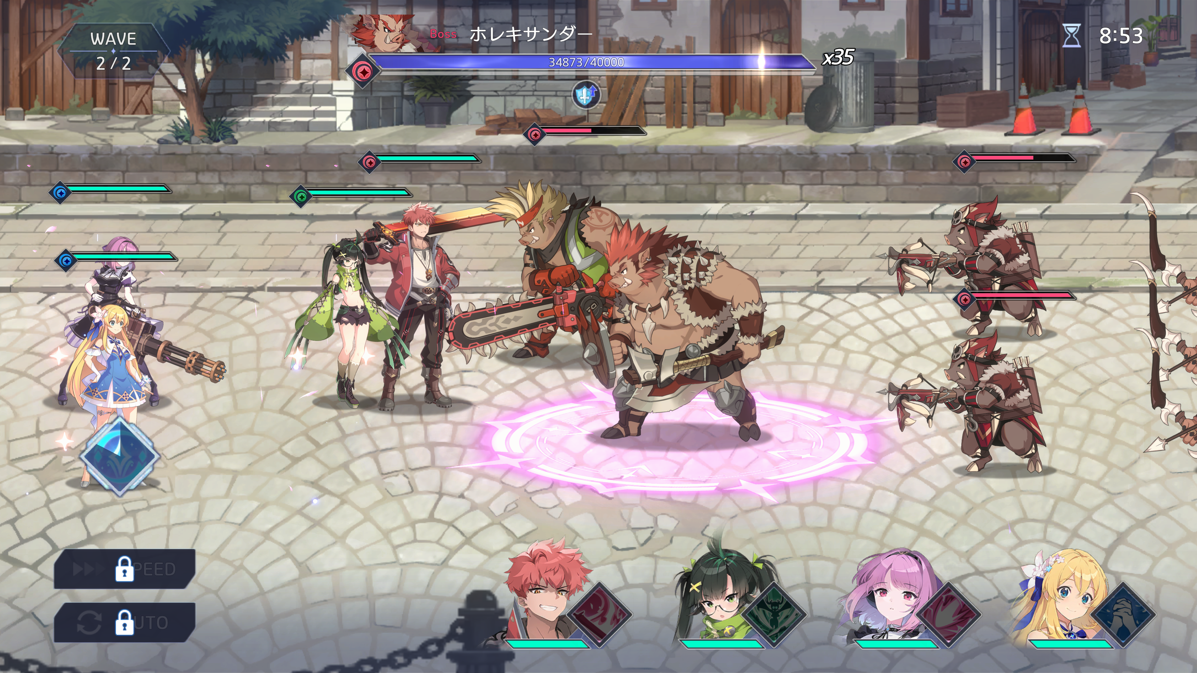 戦闘シーンは発生した場面によって背景などが変化するようだ