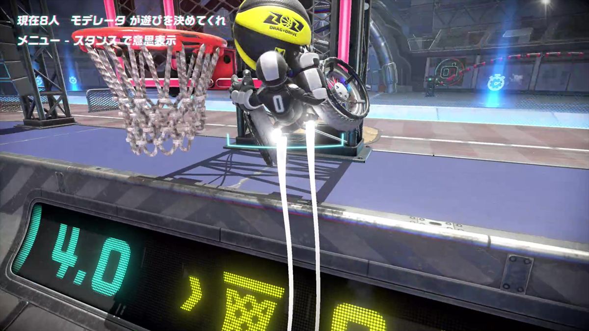 コート端からジャンプし