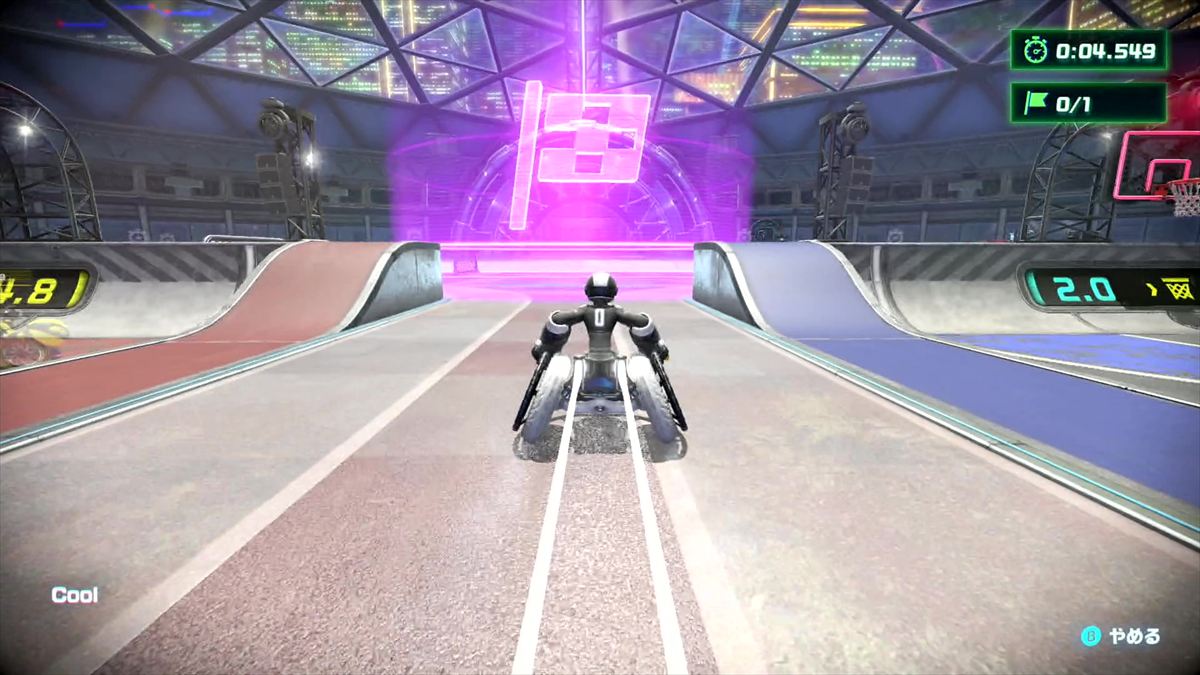 パークでは、試合以外の遊びもできる。今回はタイムアタックの「スプリント」をプレイできた