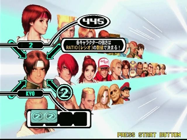 SNK GROOVEを選ぶとSNKキャラが選びやすく配置される