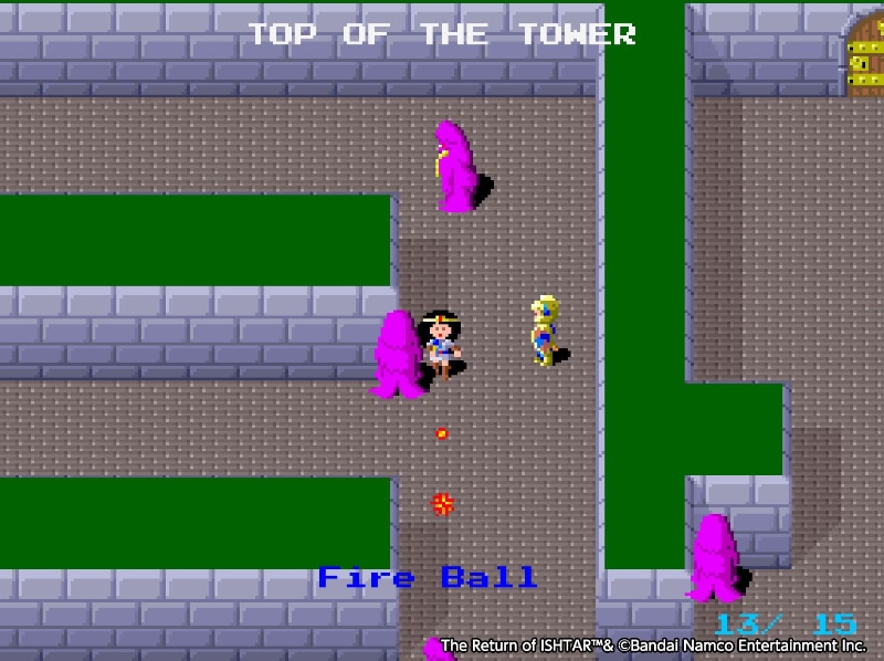 「ドルアーガの塔」はその後「イシターの復活」、「カイの冒険」、「ザ・ブルークリスタルロッド」と続いていく（画像はアーケードアーカイブス「イシターの復活」）