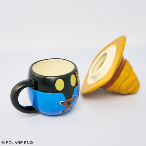 ファイナルファンタジーIX フェイスマグカップ ぬいぐるみポーチ ビビ FF9」に登場するビビをモチーフにしたフェイスマグカップ