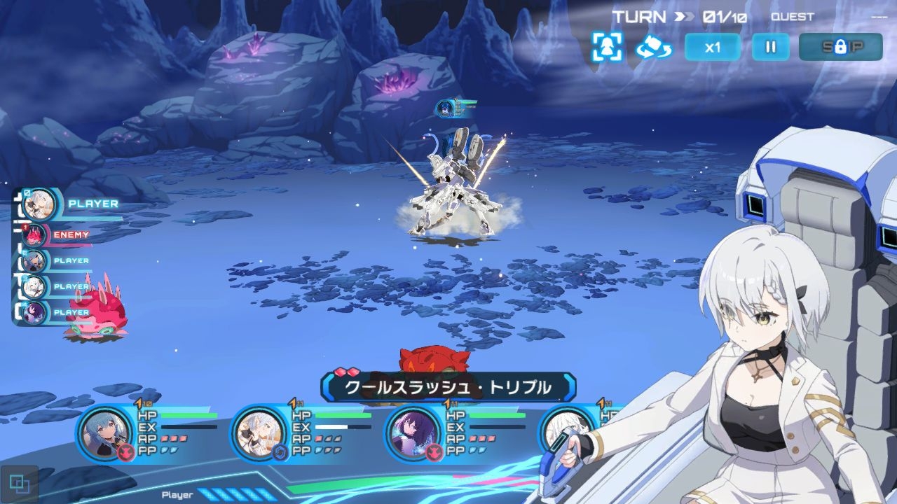 速度は×1～3まで設定可能。メインクエストであれば初回からスキップもできる