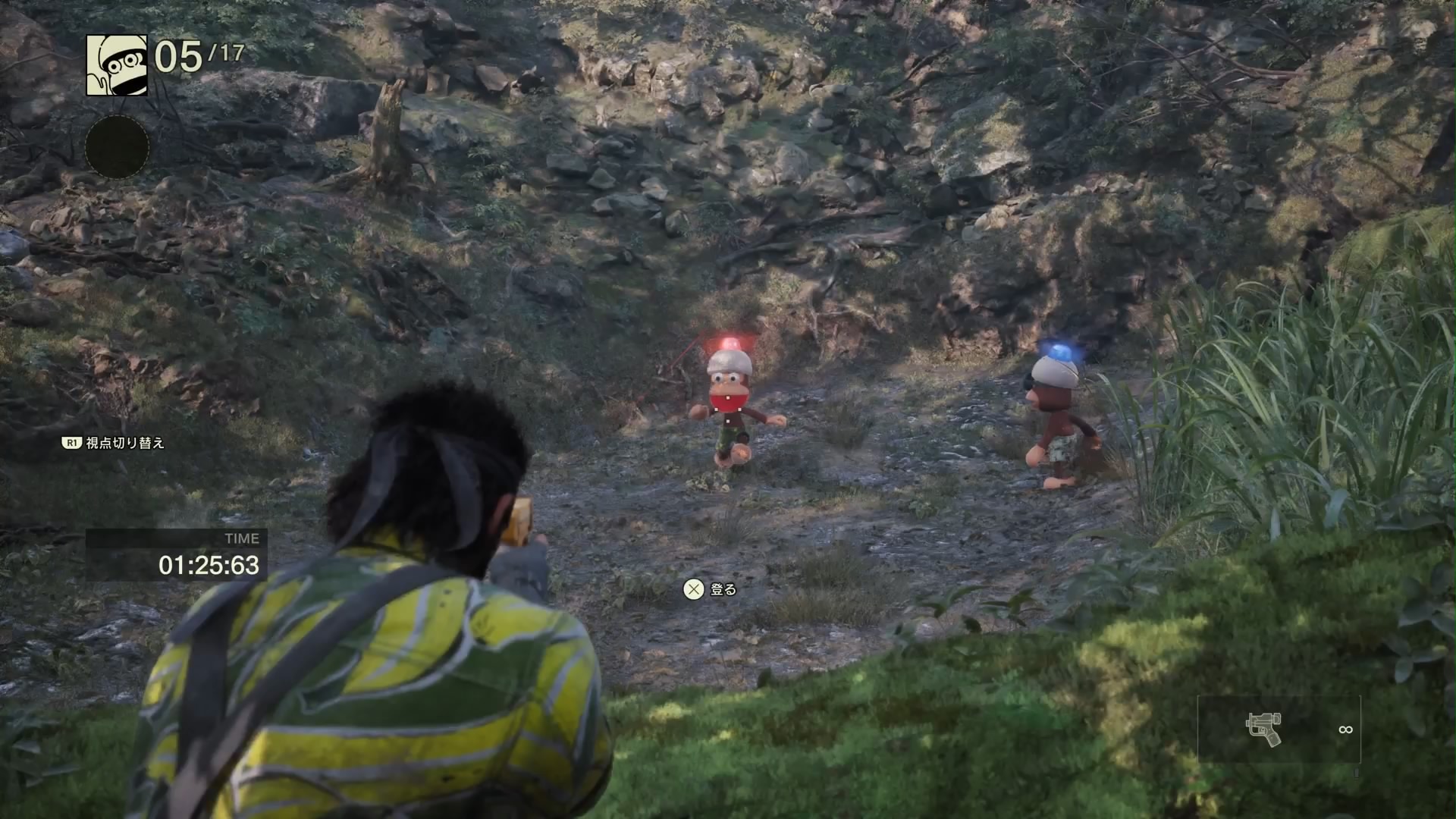 ピポサルを射撃で気絶させ