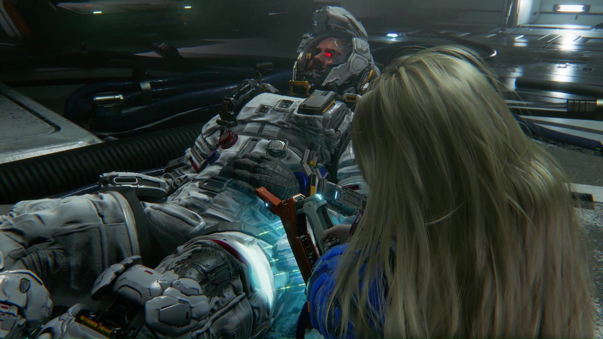 いわゆるアンドロイドであるディアナ。なぜ月面施設に1人で居たのかは不明