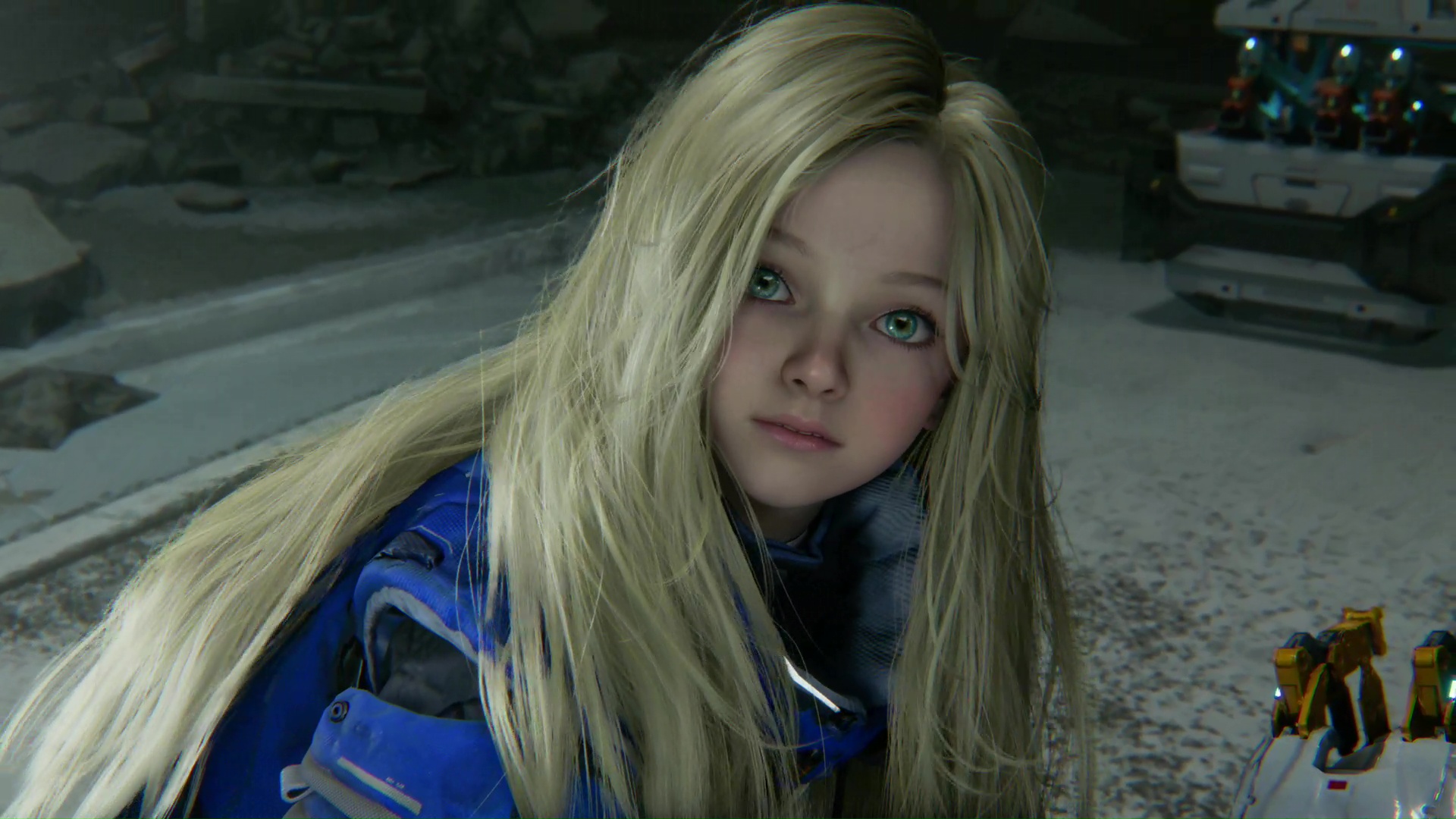 いわゆるアンドロイドであるディアナ。なぜ月面施設に1人で居たのかは不明