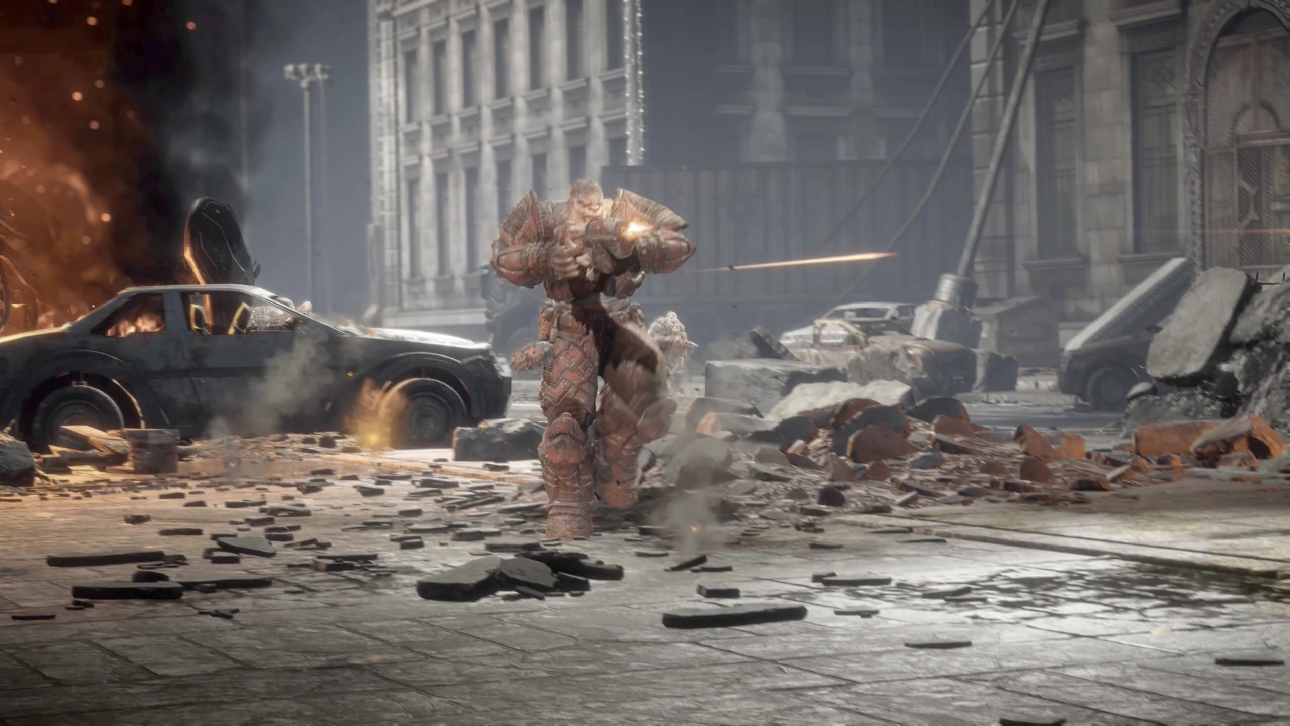 本作の敵であるローカスト。人類側の銃器を装備して戦う