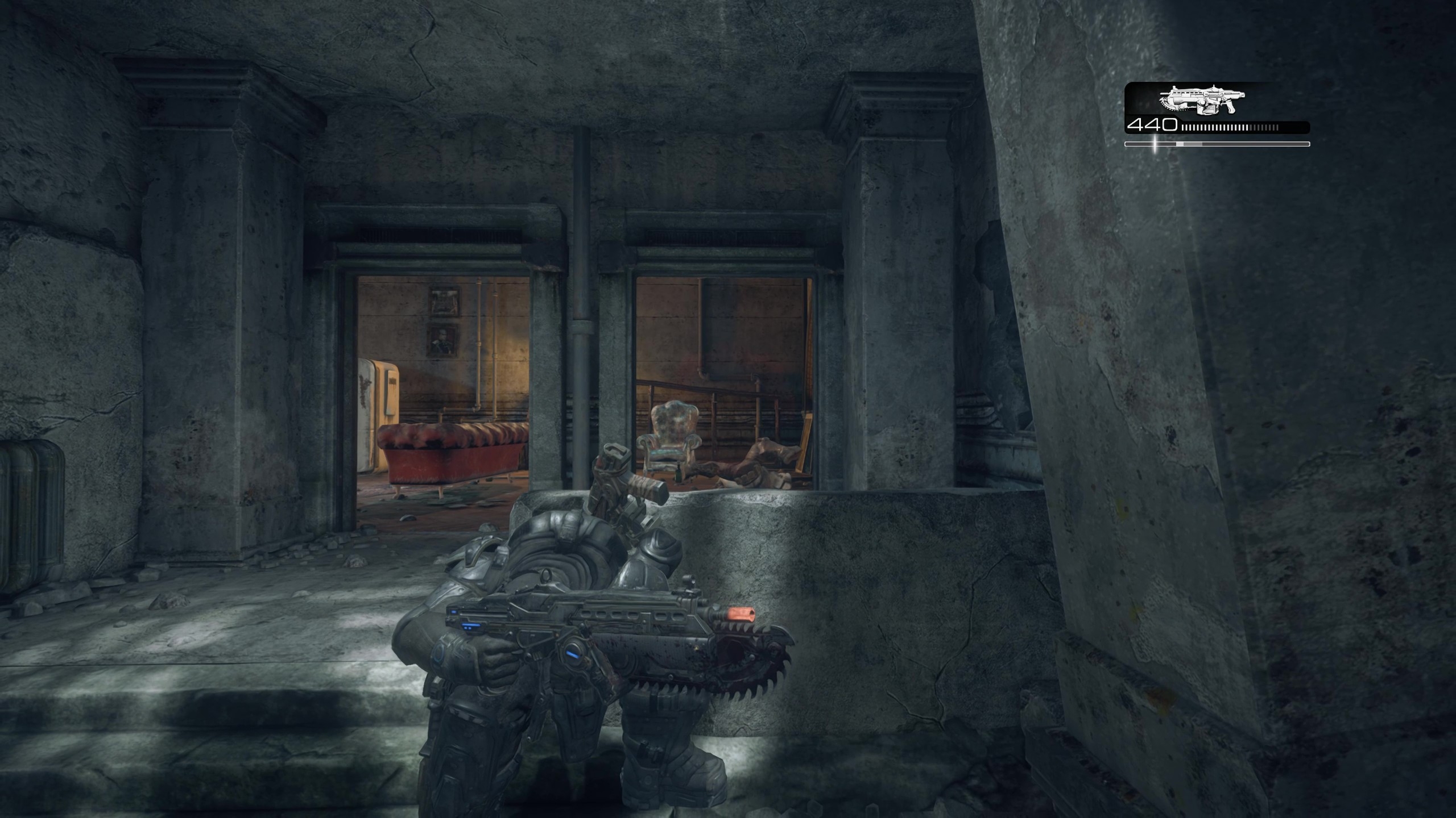 リロードすると、右上にある武器アイコンの下にバーが表示される