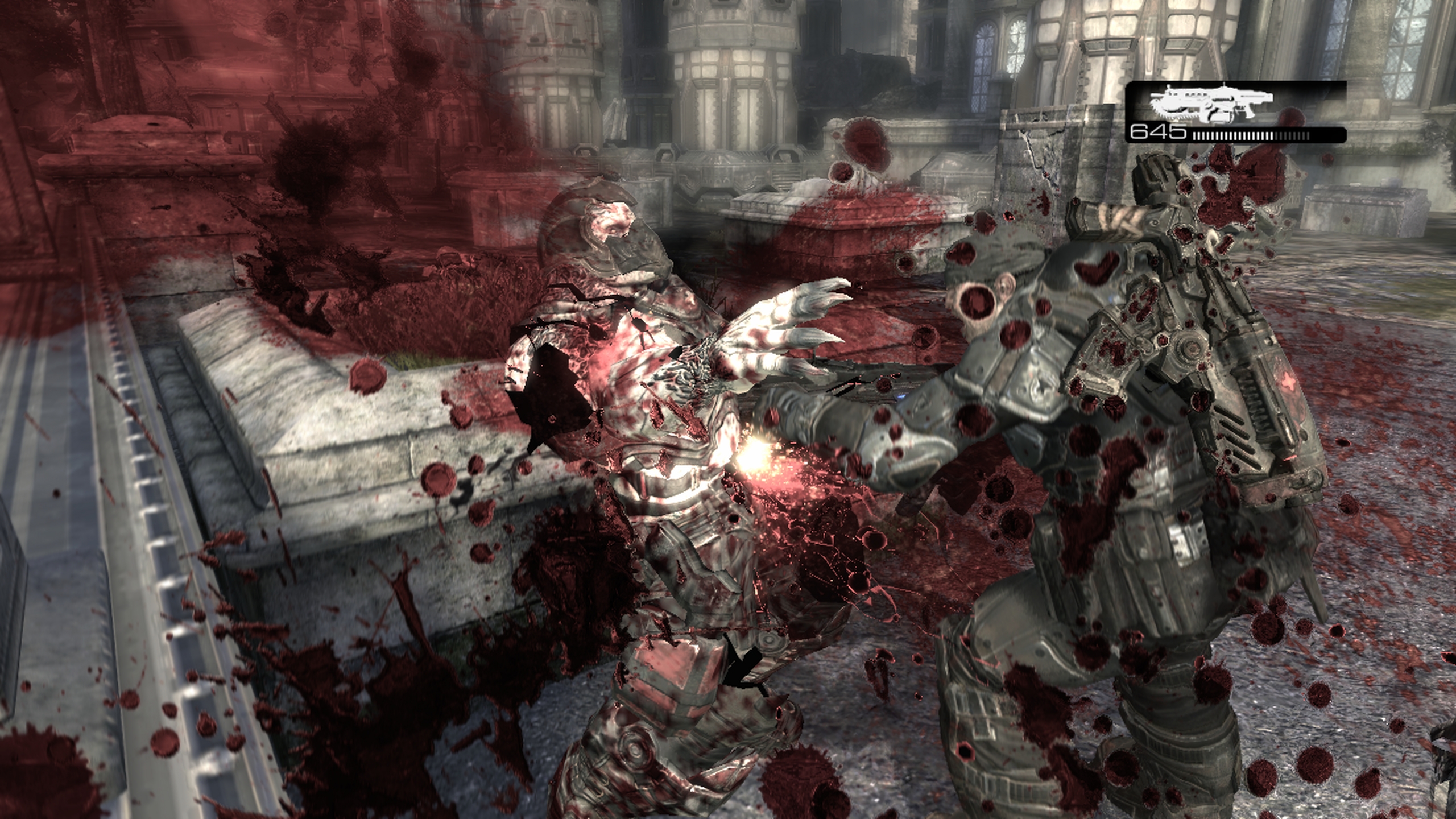 シリーズ恒例のチェンソーキル。ギリギリを攻めたゴア表現も特徴的だ