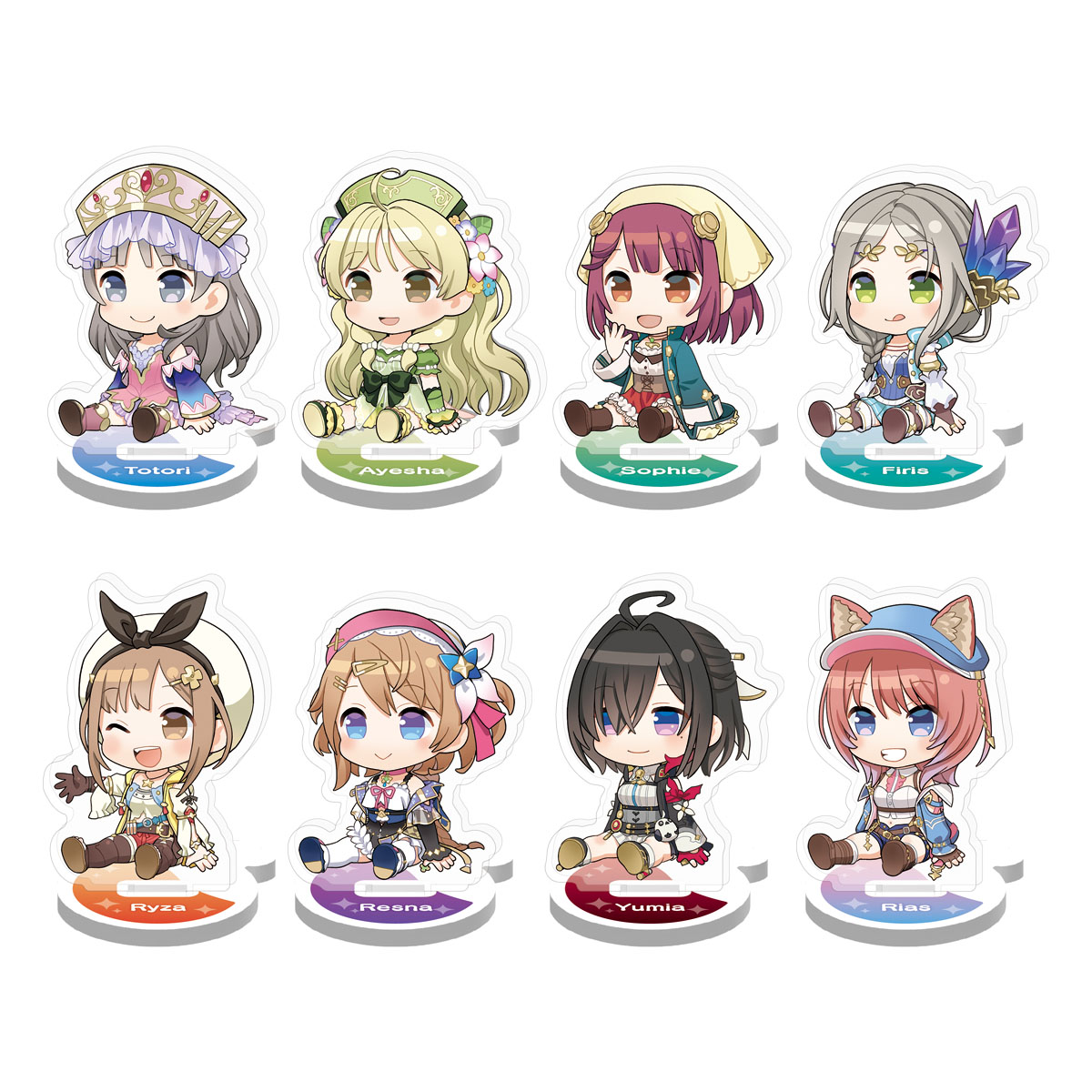 アトリエシリーズ トレーディングミニキャラアクリルスタンド おすわり Ver. 価格:単品 800円、8個入り BOX 6,400円
