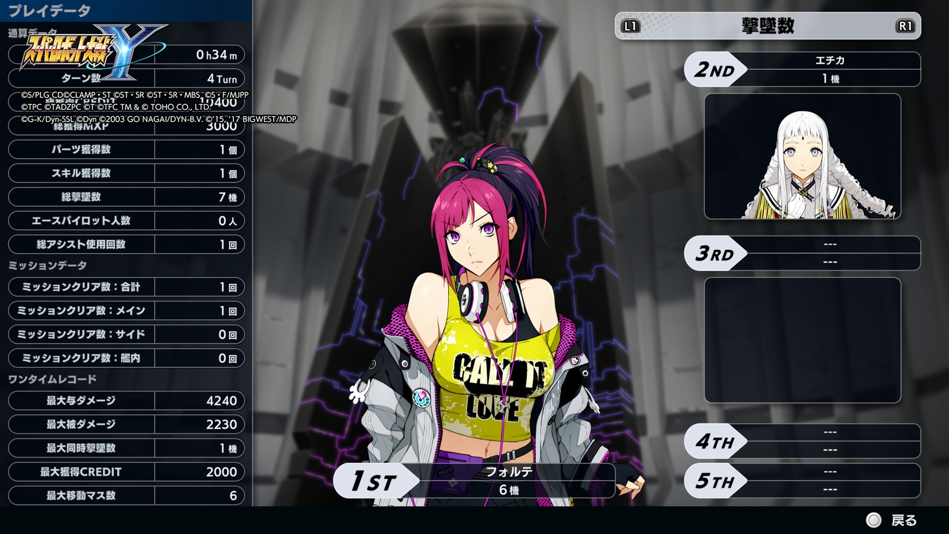 ゲームの進行状況などのステータスを見ることもできる