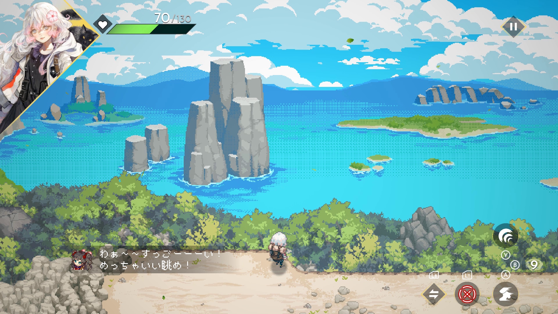 ゲーム中は基本的にドット絵が用いられている