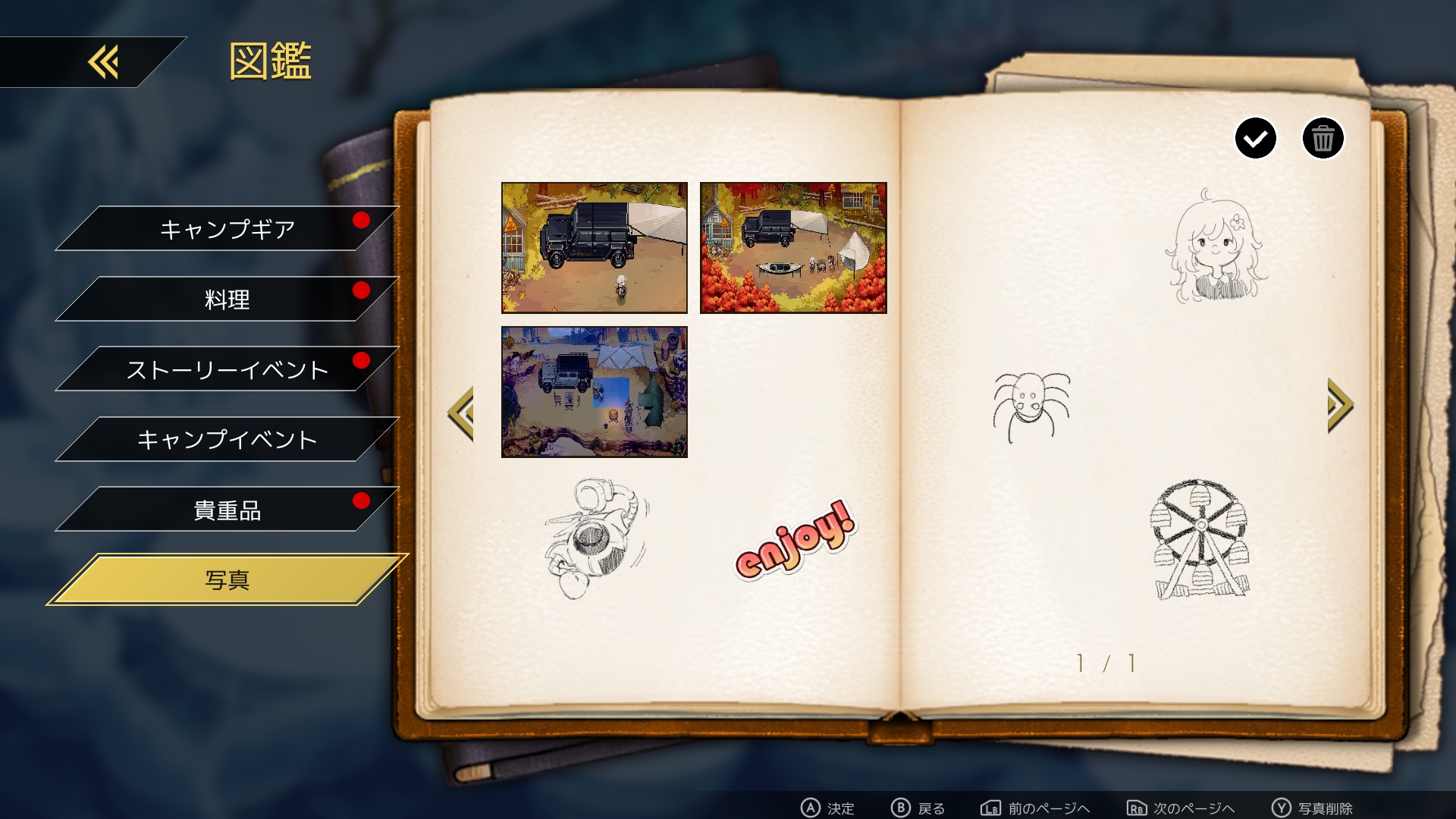 キャンプではカメラで撮影して思い出をアルバムに残すことができる