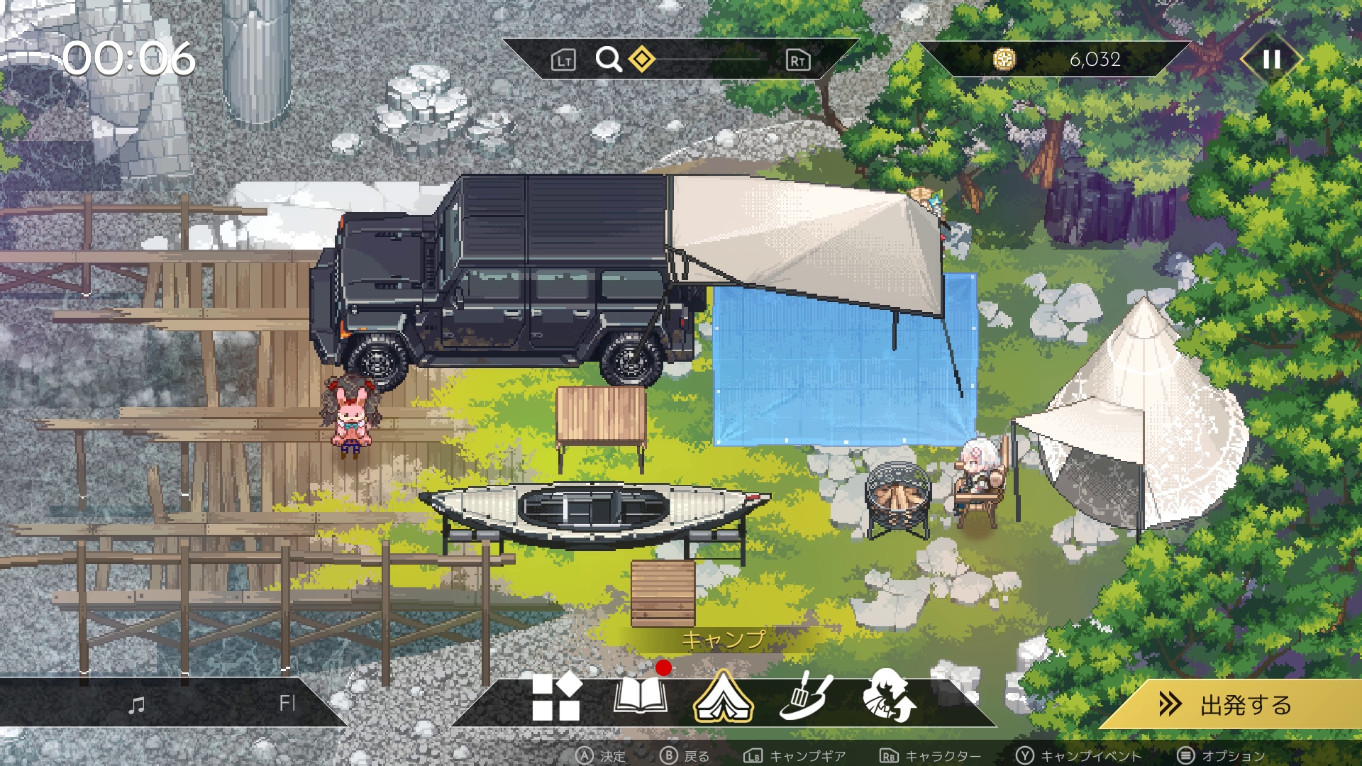 移動の合間に車を止めてキャンプを張り、椅子を並べて焚き火を囲む。そこに仲間が集まって他愛のない会話を始めた瞬間、「ただのアクションゲームではない」と感じた。少女たちが荒廃した世界を必死に生き抜くだけでなく、人間味あふれる一瞬を共有していることに、強い没入感を覚えた