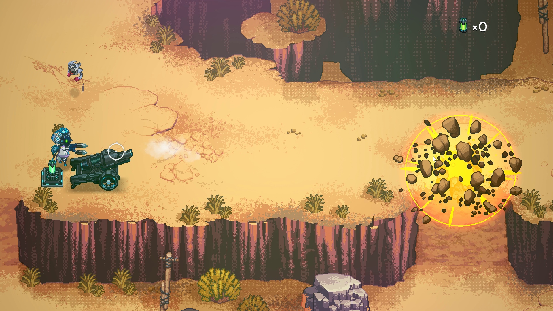 大砲で通路を塞ぐ岩を破壊したり、ワープ装置で移動するなど、マップ毎に様々なギミックが存在している