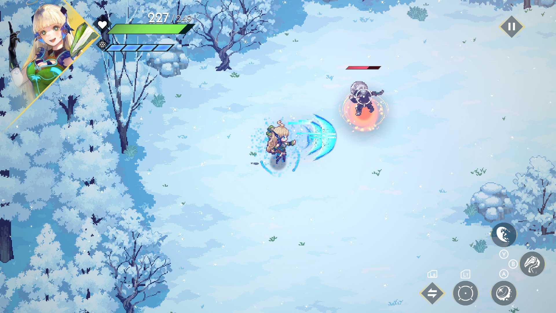 通常攻撃はエネルギー波のようなものを敵に放つ