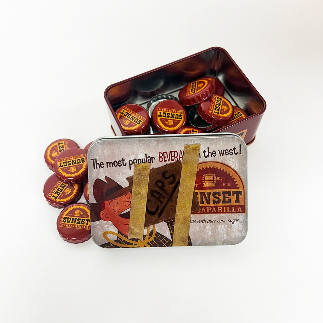 「Fallout サンセット・サルサパリラ 缶入りキャップ」3,300円