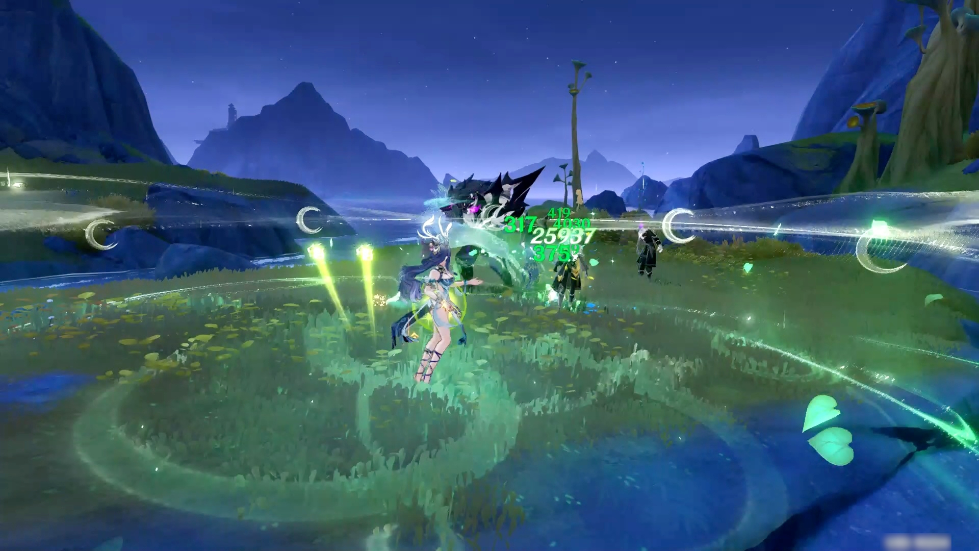 広範囲に草元素ダメージを与えるスキルが強力