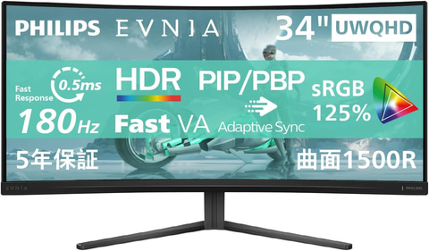 PHILIPS EVNIA ゲーミングモニター美品値下げ不可 24M2N3201A/11 ゲーミングモニター EVNIA ホワイト ［23.8型
