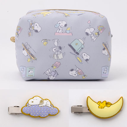 SNOOPY ふわふわ BIG ポーチ & すやすや前髪クリップ 2個セット BOOK