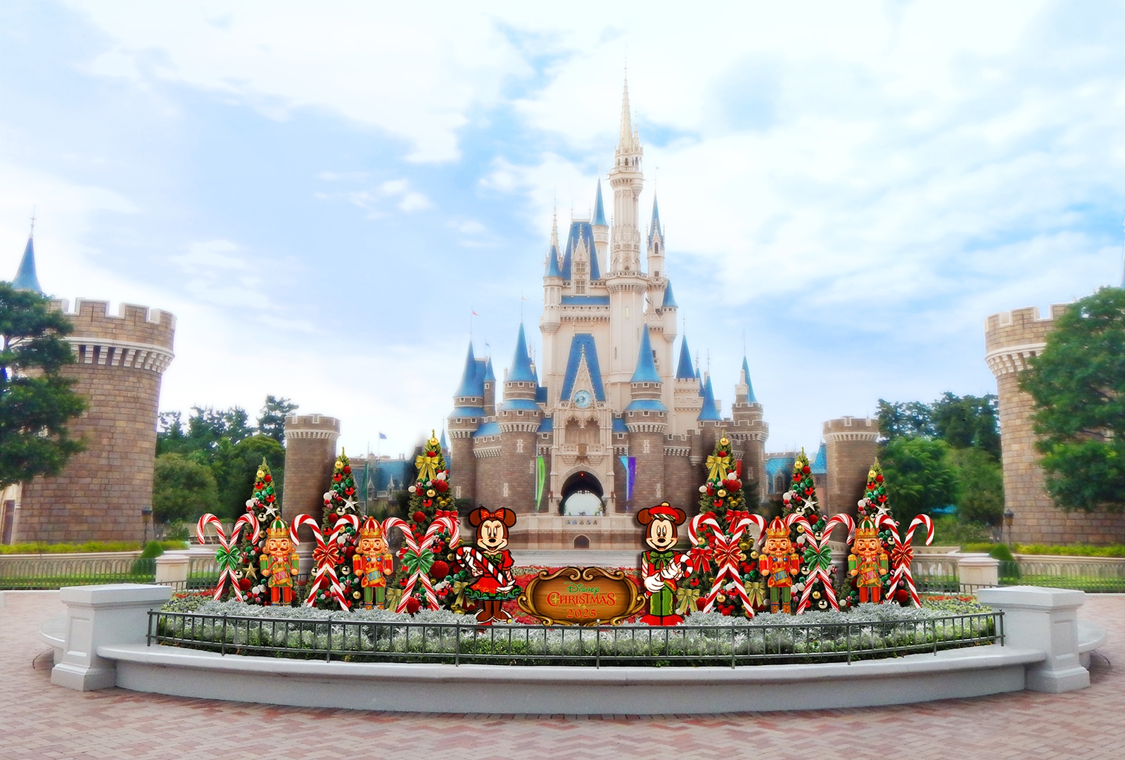 シンデレラ城前の新規デコレーション