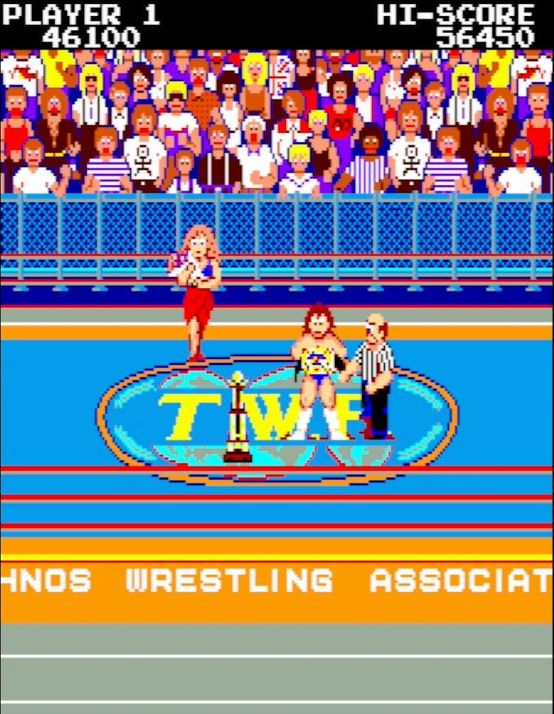 チャンピオンベルトを奪取すると、リング上でプレイヤーの勝利を称える演出を見ることができる