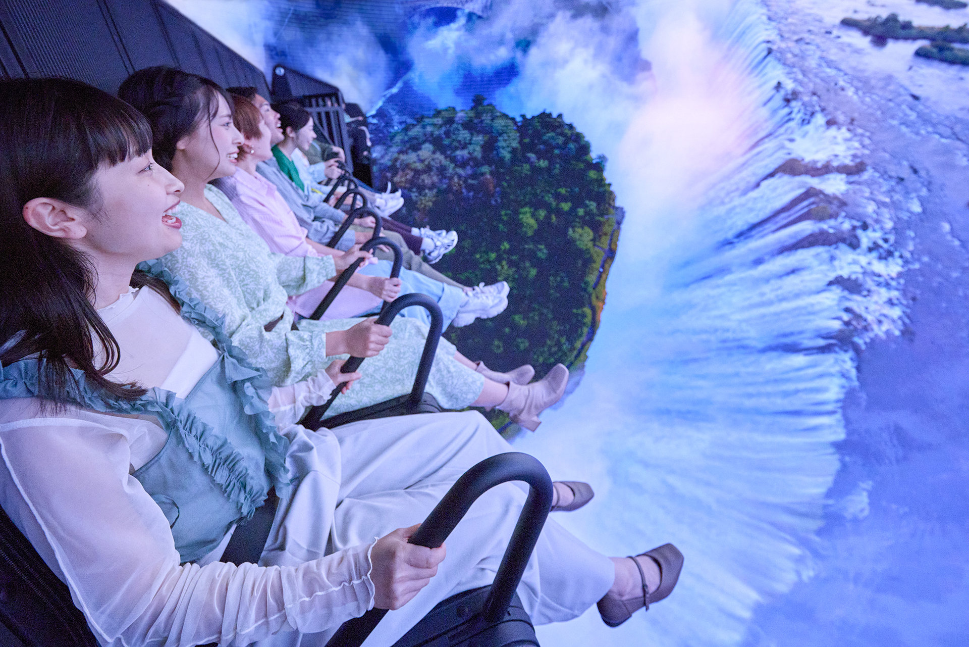 ビクトリアの滝の家を飛行