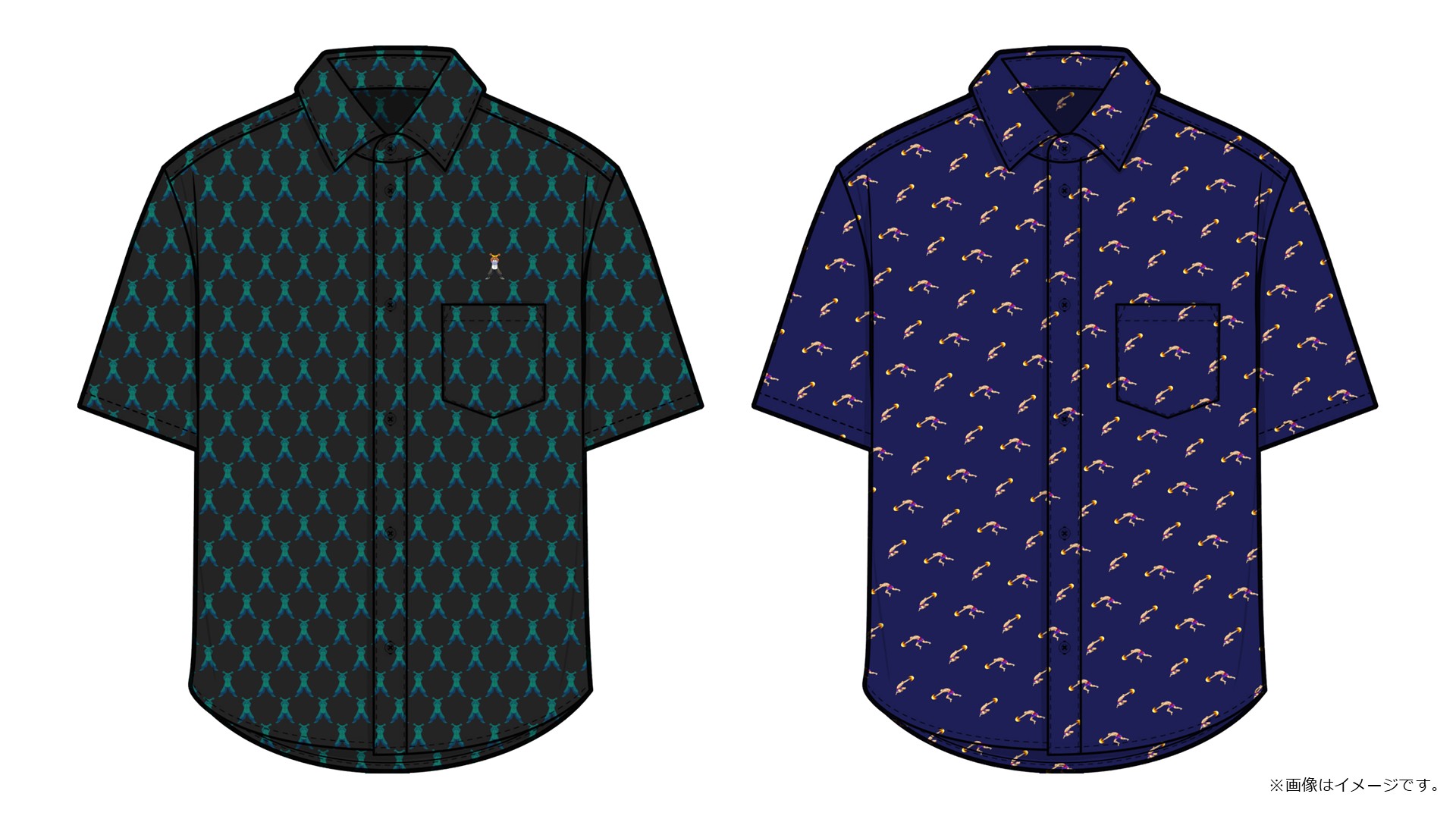 ストリートファイター ボタンアップシャツ（タイガーショット/サガット、幻影陣/ユン）各9,378円