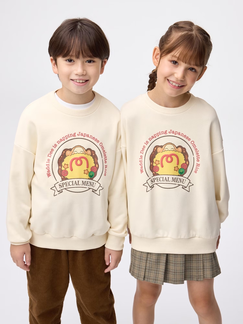 KIDS(男女兼用)グラフィックスウェットシャツ Kirby（カラー: 01 OFF WHITE）1,990円