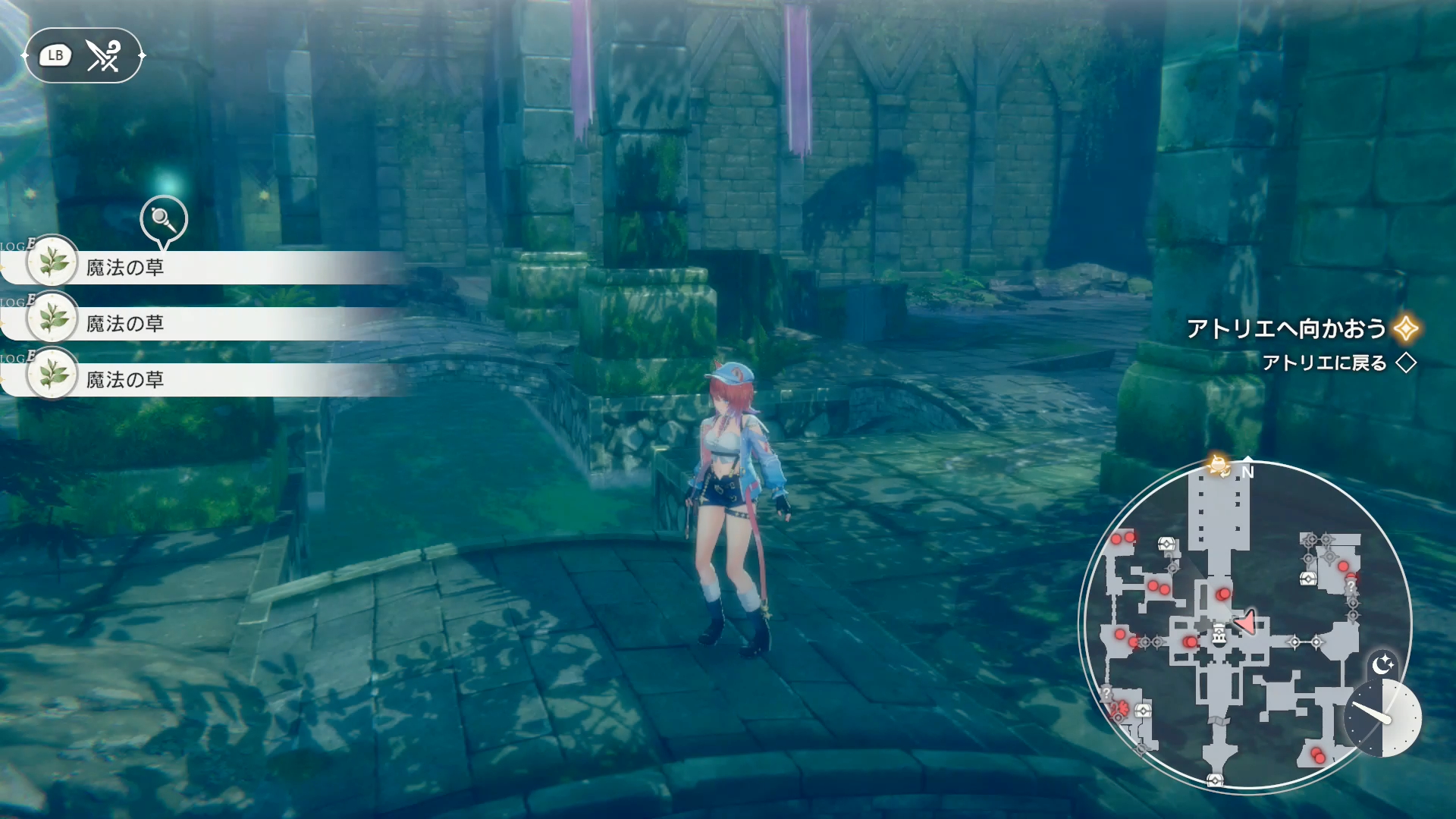 素材やクエストは、追跡をかけることで迷子にならなくなる。右下に表示されるミニマップは、左スティックを押し込むことで3段階に大きさを変えられるのも便利