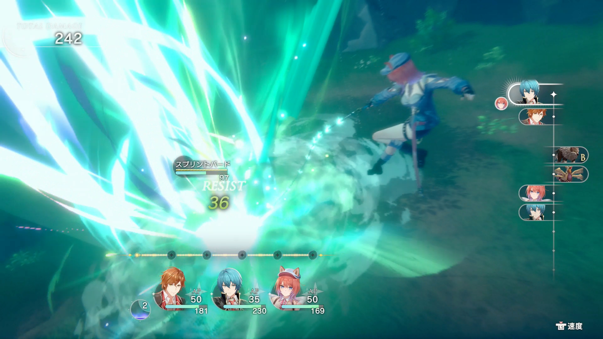 ユナイトゲージは、フィールドで敵シンボルにアタックすると2ゲージからスタート。2以上あれば、特に何も操作しなくても自動的に連続攻撃をしてくれるので便利