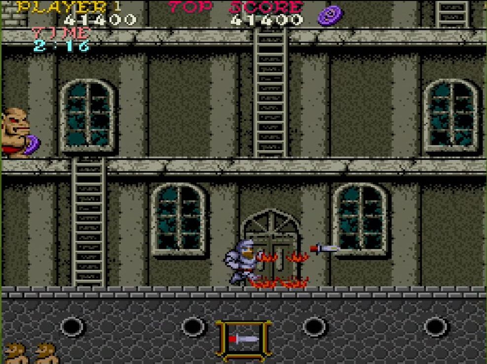 レバーを小刻みに入れながらボタンを連打すると、高速で連射が可能に。大男戦では欠かせないテクニックだ