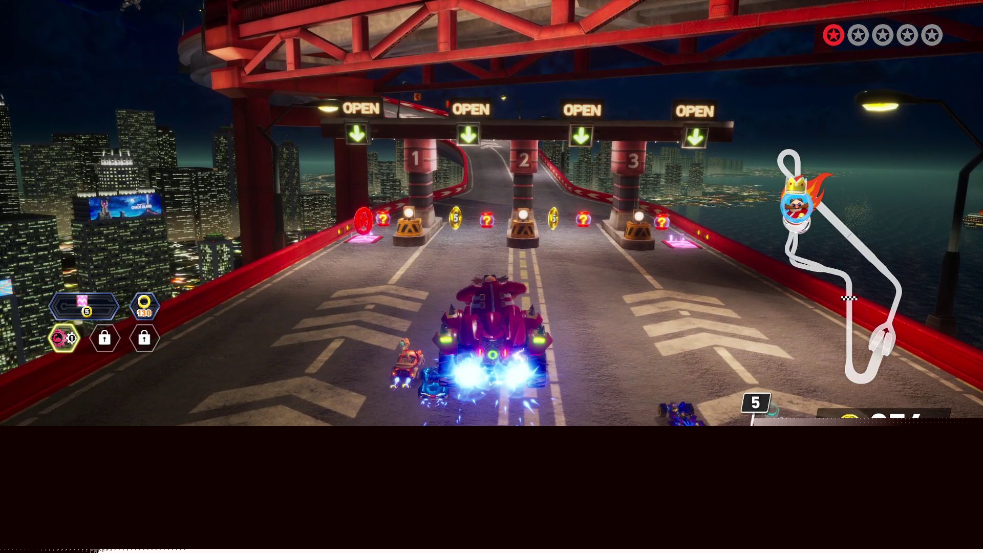 「ソニックアドベンチャー2」の「ラジカルハイウェイ」をベースにしたコースが筆者のお気に入りだ。思い入れが強い作品のコースが出るのは嬉しい