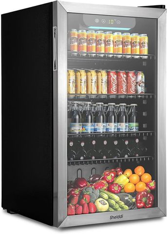 特別価格❤️冷蔵庫 93L コンプレッサー 透明ガラスドア 家庭用 展示用 ホテル Amazonセール】透明ガラスドア仕様のコンプレッサー式ミニ冷蔵庫