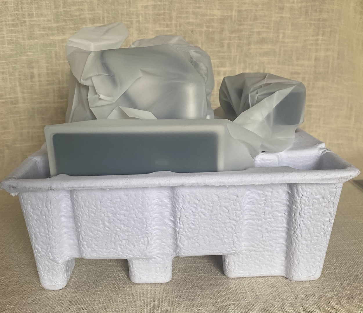 梱包材の中でもビニールに包まれているので傷はつかないだろう。丁寧な仕事だ