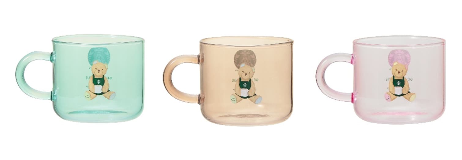 「gelato pique グラスマグ 355ml」 ミントグリーン / モカベージュ / ソフトピンク 各3,500円