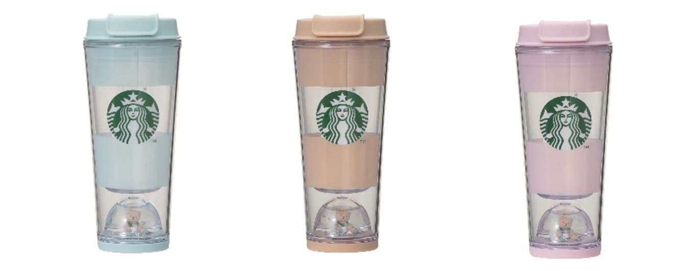 「gelato pique ベアスノードームボーダータンブラー 355ml」 ミントグリーン / モカベージュ / ソフトピンク 各4,000円