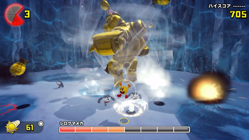 巨大な敵などと迫力のあるバトルを楽しめるボス戦