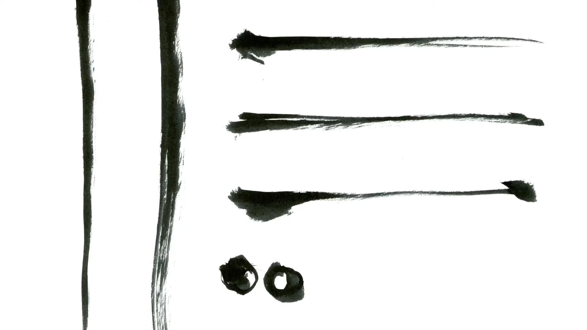 新川氏による筆で描かれた線