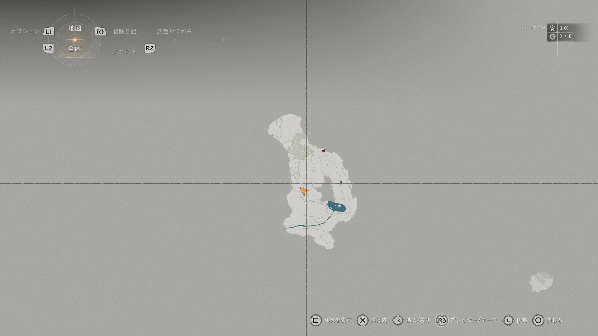 最新デモで探索できるマップの範囲はこちら。他のオープンワールドゲームと比べると狭く見えるが……