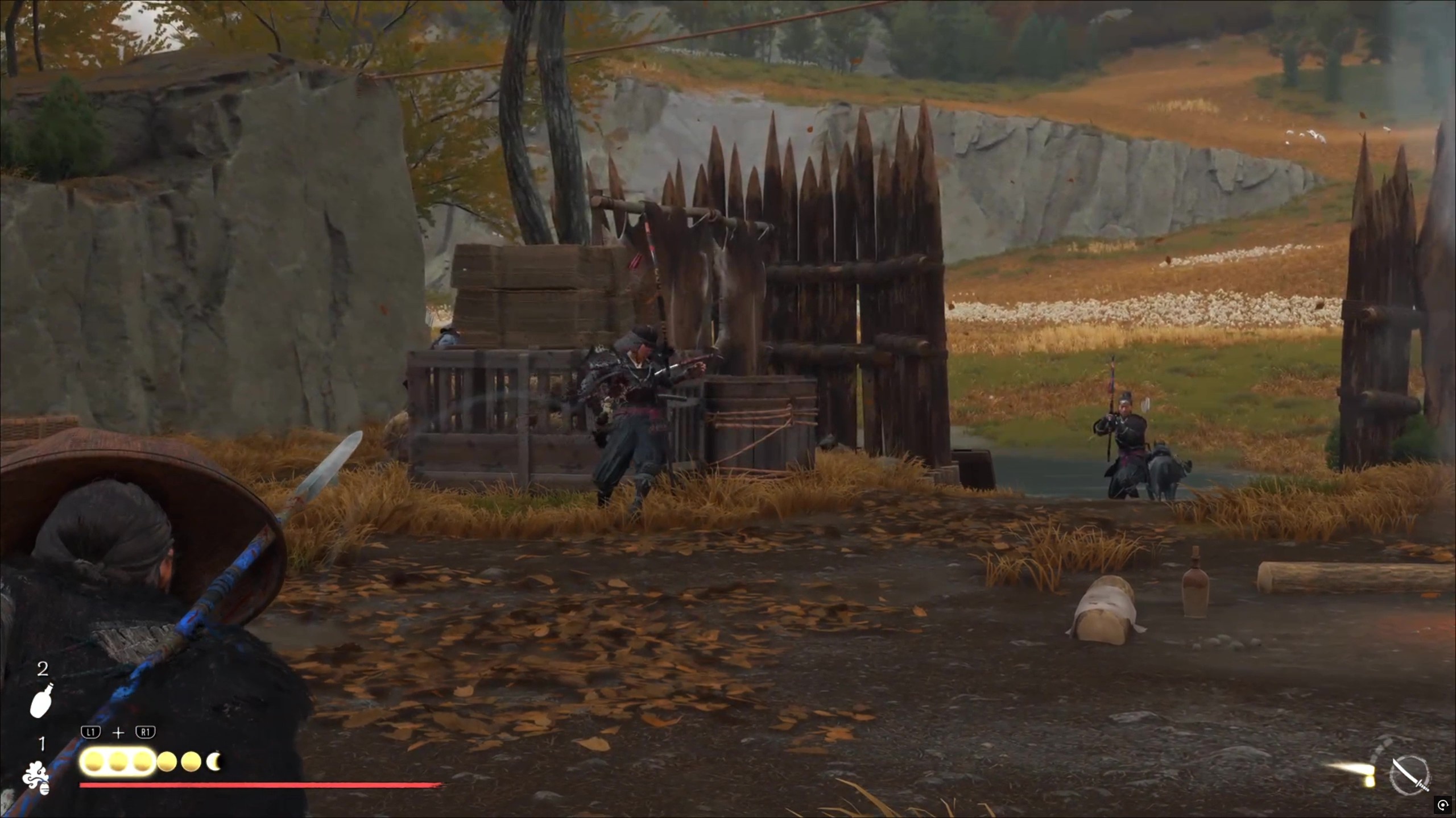 落ちている武器を拾って相手に投げる攻撃