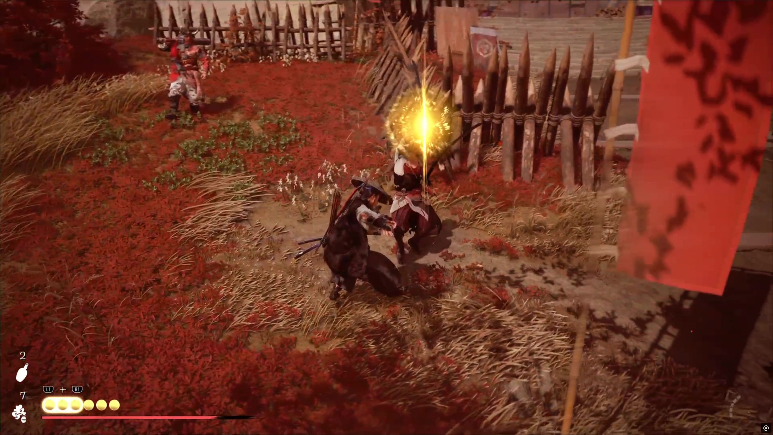 得物落としを食らうと、装備していた武器を落とされてしまう。落とされた武器を拾う間に攻撃されることも……