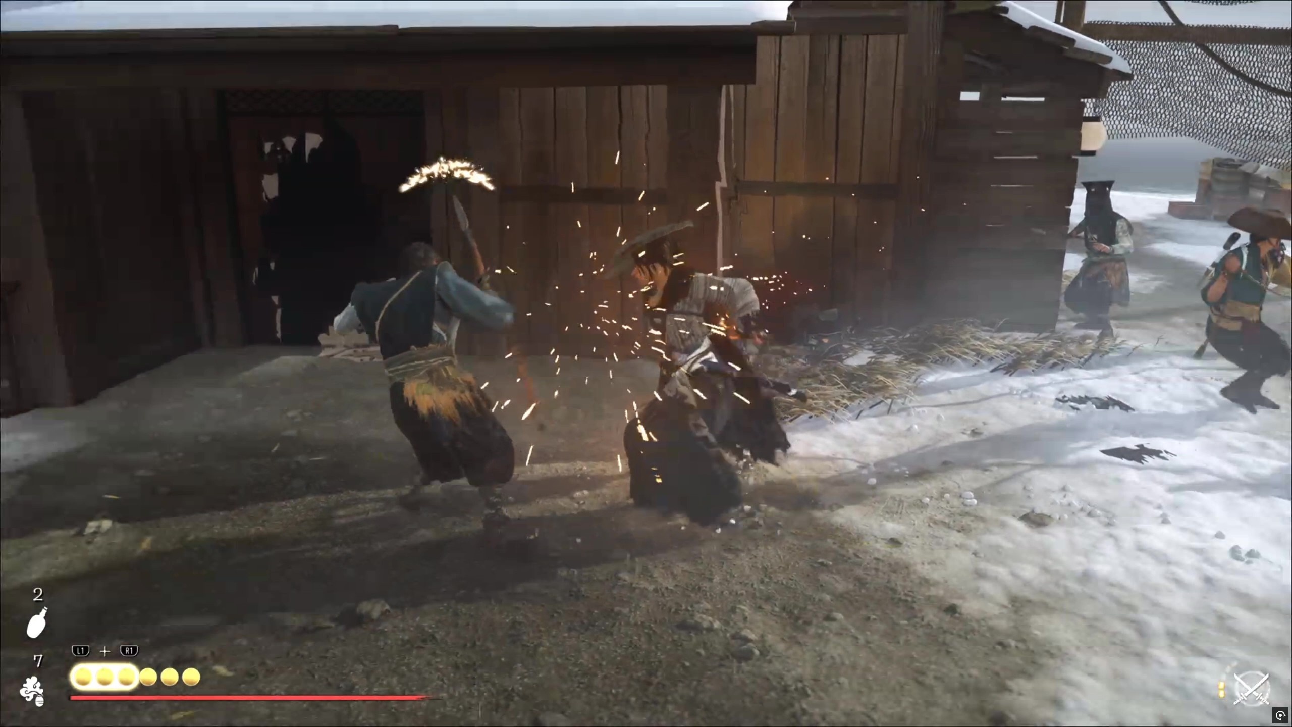 敵の武器に対抗できる武器で強攻撃すると、すぐに体勢を崩すことができる