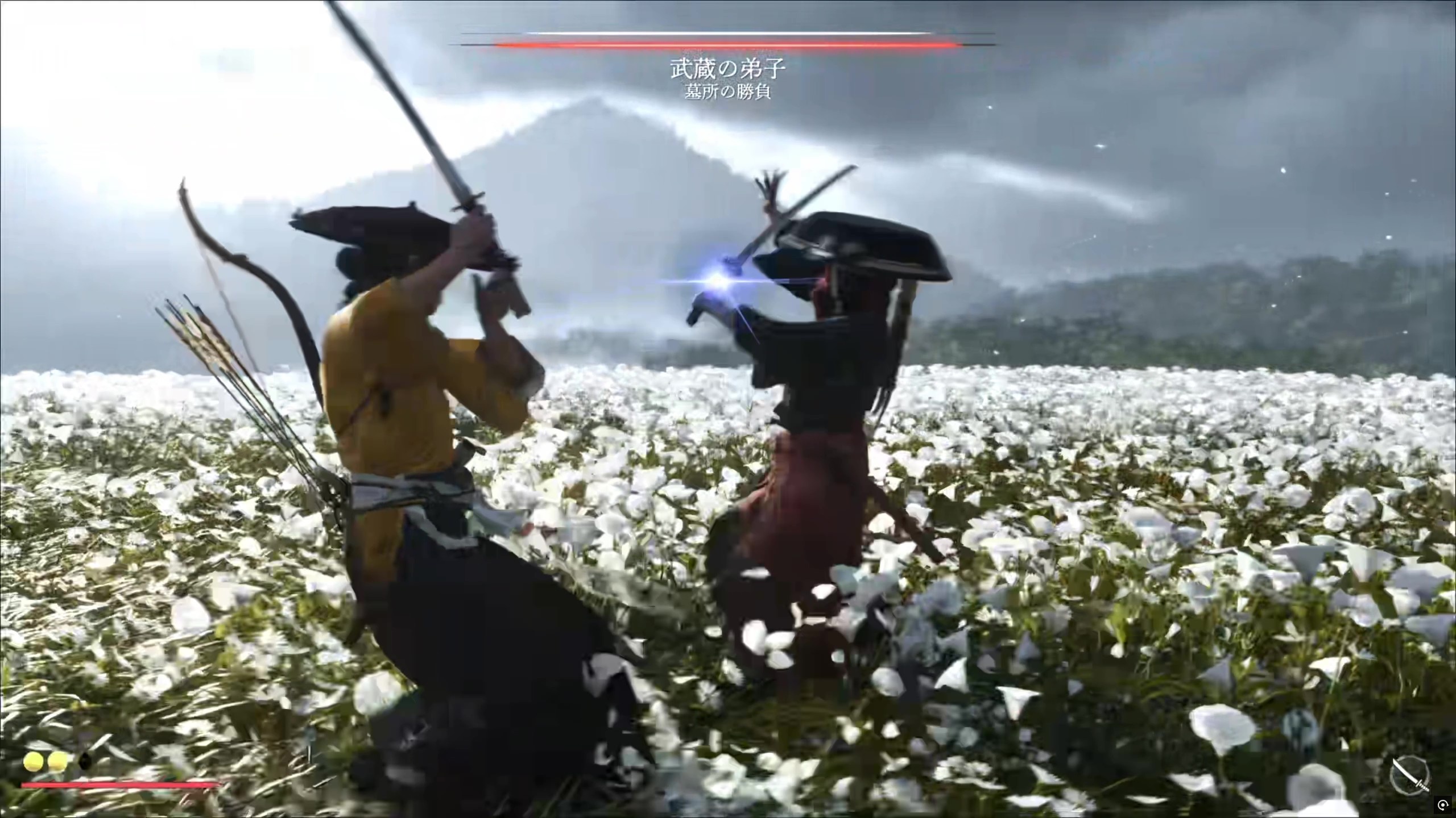 青い光は防御不可の攻撃の合図だが、回避か受け流しで阻止できる