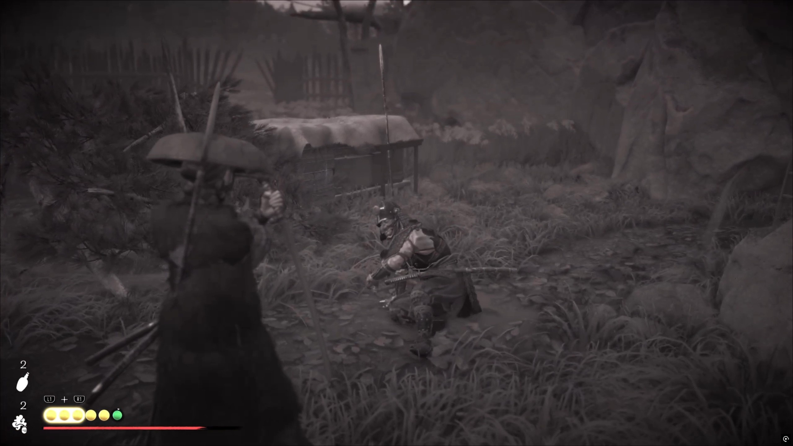 ダメージを受けずに敵を一定数倒すと「怨霊の叫び」を発動できる。その技で怯えた敵を瞬殺できる