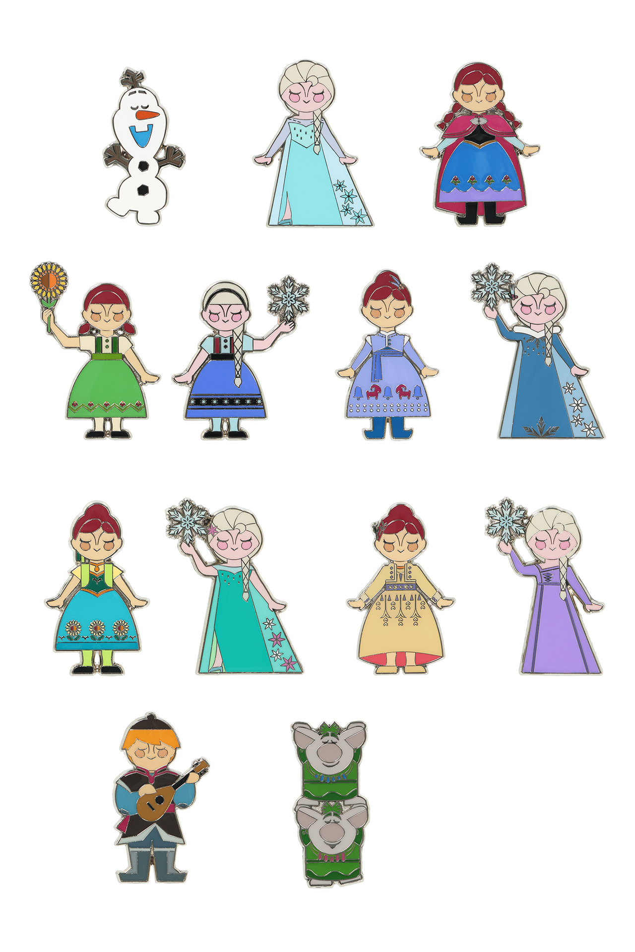 ピンバッジセット：2個1,300円、14種セット9,100円