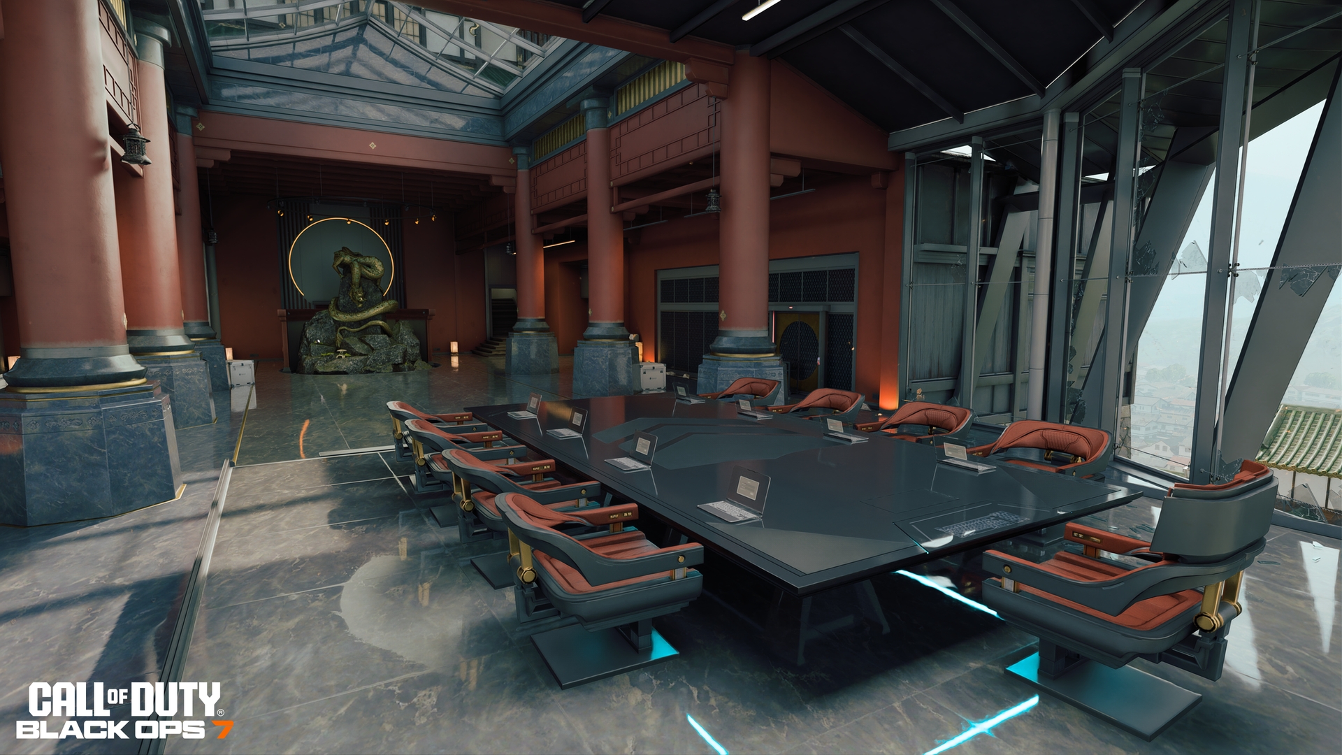 日本らしい朱色を基調にしつつも、インテリアからは未来らしさを感じる