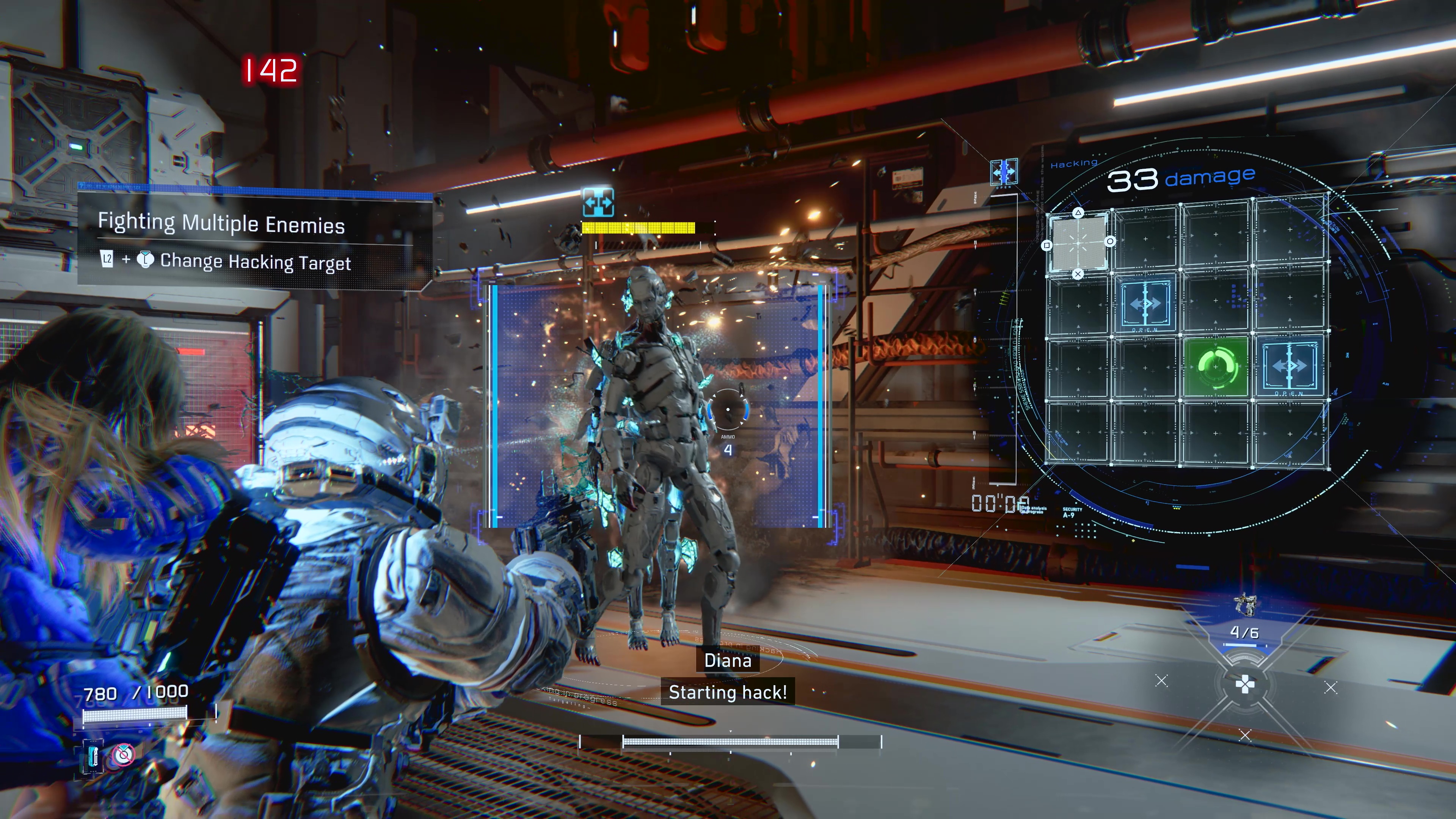 本作ならではの戦闘システム。パズルとアクションというと一見大変そうだが、慣れてくるとパズルを解く達成感と、装甲を失った敵をサクッと倒せる爽快感の両方を同時に味わえて非常に気持ちが良い