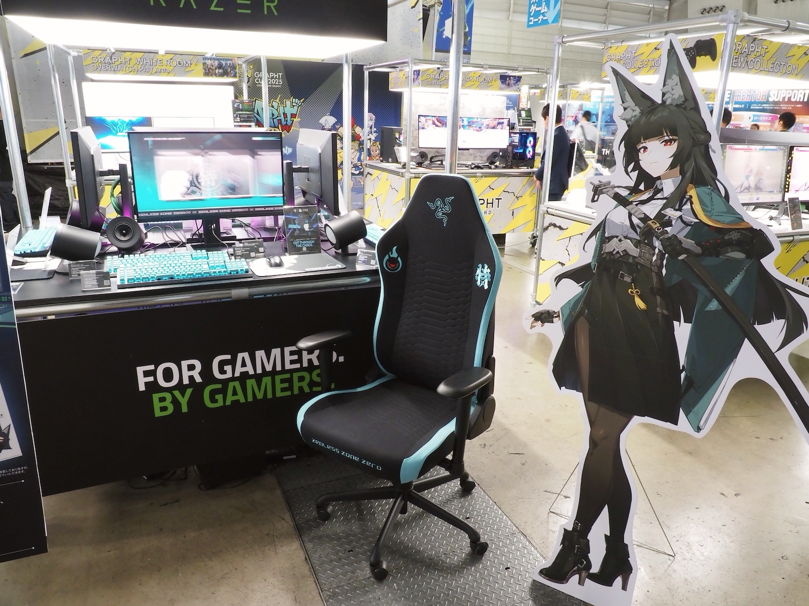 MSYが代理店を務めるRazerの製品も展示。10月31日以降に発売予定の「ゼンレスゾーンゼロ」コレクションが展示されていた。これらのアイテムはGRAPHT OFFICIAL STOREにて予約受付中だ