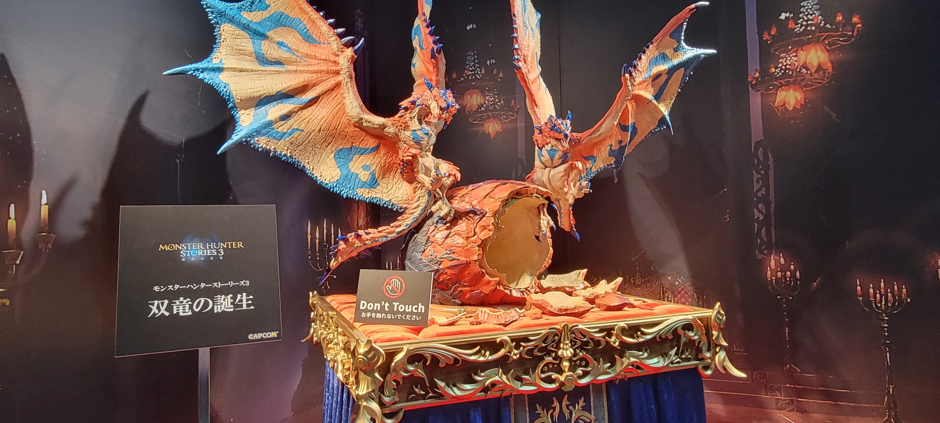 エリア内には本作の鍵となる主人公のオトモンにもなる「蒼い鱗を持つレウス」等が展示されている